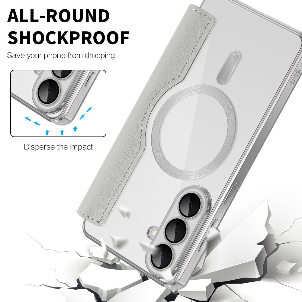 Techsuit Samsung Galaxy S26 - Θήκη Βιβλίο με MagSafe με Υποδοχές Καρτών και RFID Προστασία - SmartMag Book Case - Grey