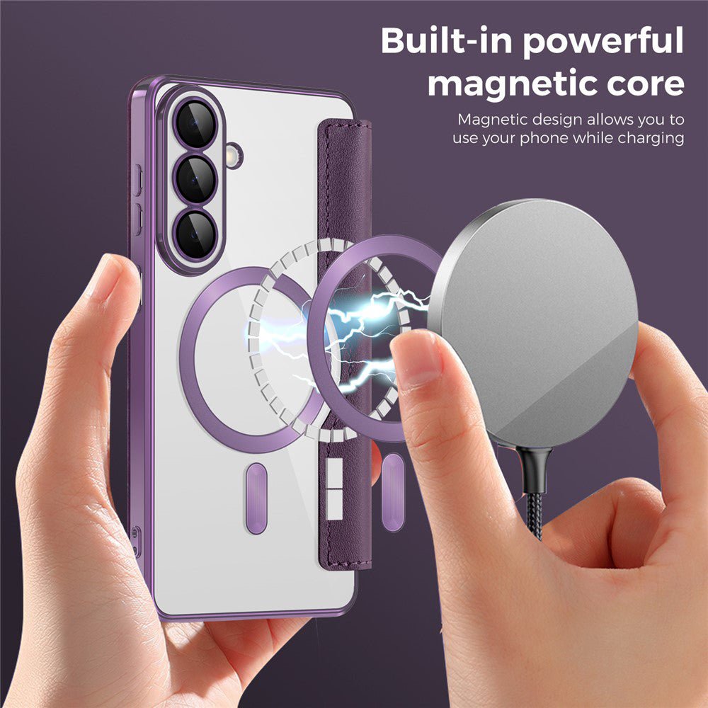 Techsuit Samsung Galaxy S26 - Θήκη Βιβλίο με MagSafe με Υποδοχές Καρτών και RFID Προστασία - SmartMag Book Case - Purple