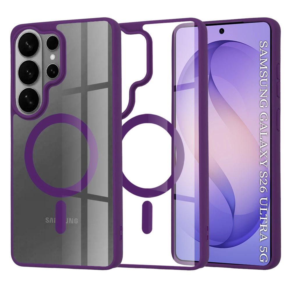 Techsuit Samsung Galaxy S26 Ultra - Σκληρή Θήκη με Πλαίσιο Σιλικόνης - MagSafe Pro - Clear / Purple