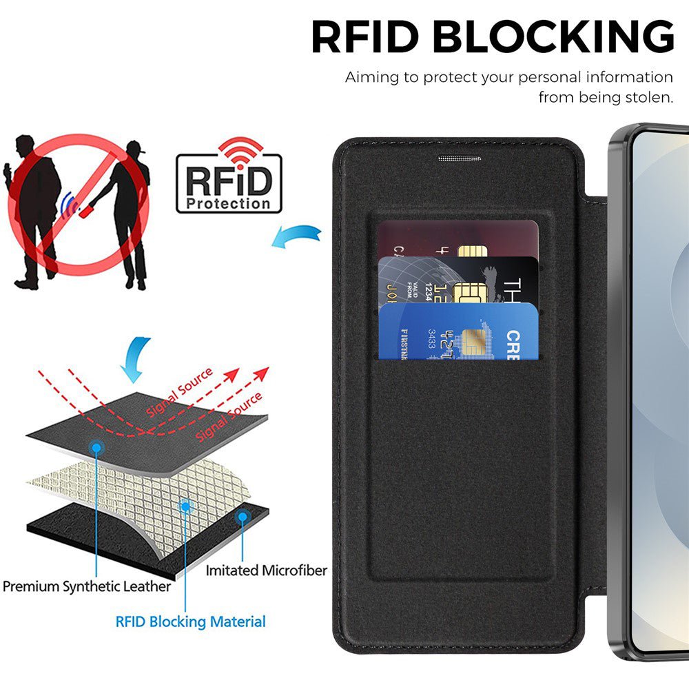 Techsuit Samsung Galaxy S26 Ultra - Θήκη Βιβλίο με MagSafe με Υποδοχές Καρτών και RFID Προστασία - SmartMag Book Case - Black