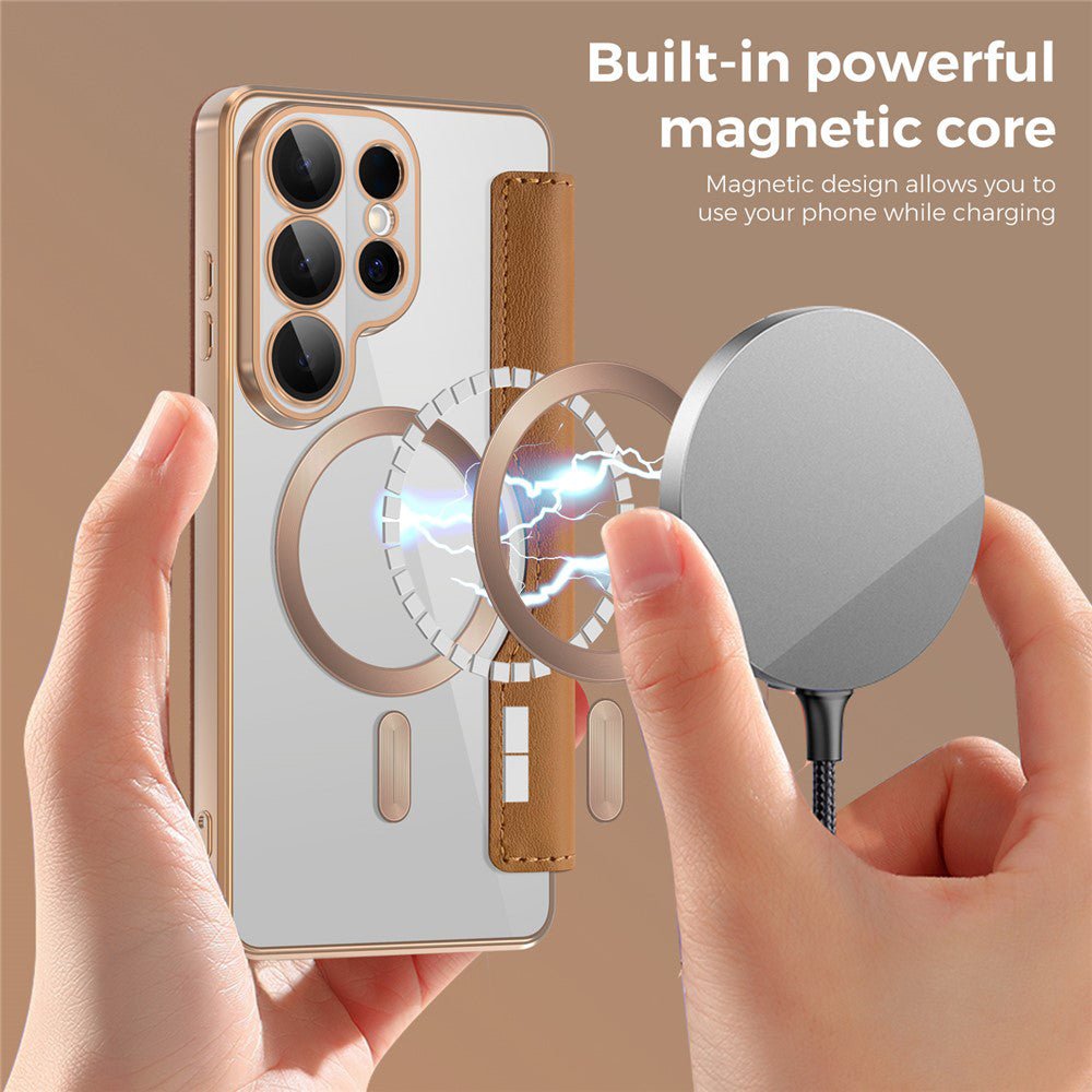 Techsuit Samsung Galaxy S26 Ultra - Θήκη Βιβλίο με MagSafe με Υποδοχές Καρτών και RFID Προστασία - SmartMag Book Case - Brown