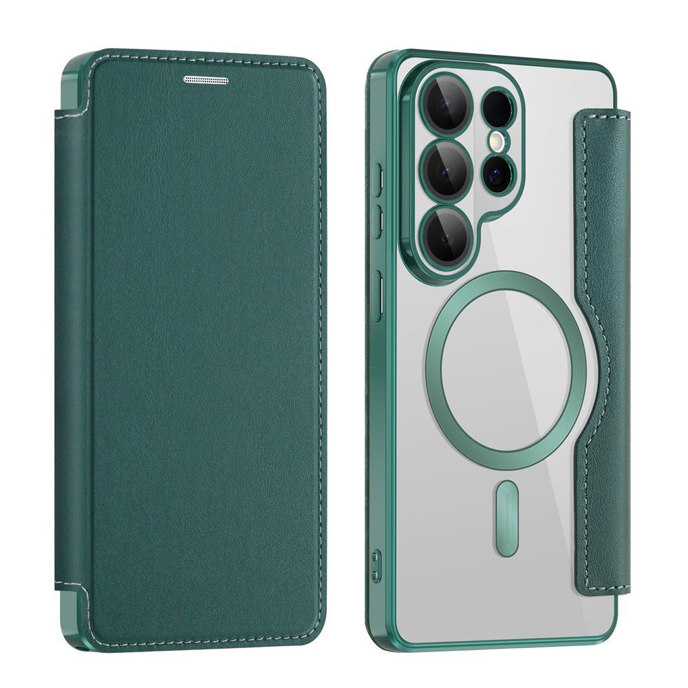 Techsuit Samsung Galaxy S26 Ultra - Θήκη Βιβλίο με MagSafe με Υποδοχές Καρτών και RFID Προστασία - SmartMag Book Case - Green