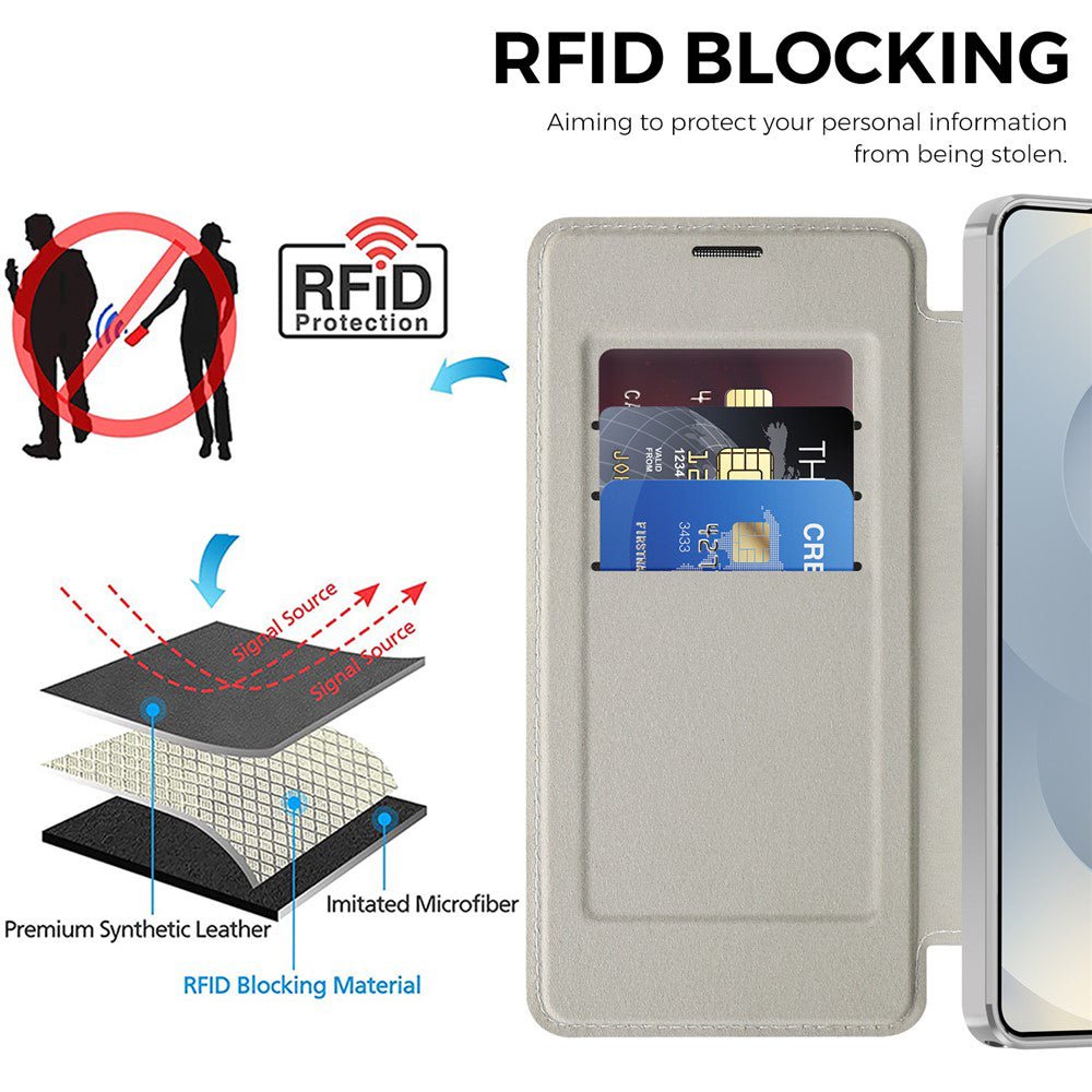 Techsuit Samsung Galaxy S26 Ultra - Θήκη Βιβλίο με MagSafe με Υποδοχές Καρτών και RFID Προστασία - SmartMag Book Case - Grey