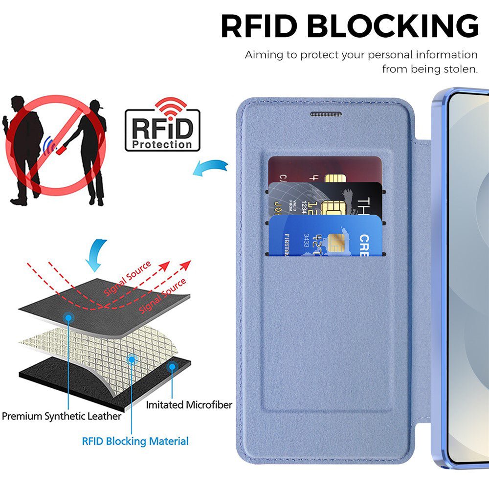 Techsuit Samsung Galaxy S26 Ultra - Θήκη Βιβλίο με MagSafe με Υποδοχές Καρτών και RFID Προστασία - SmartMag Book Case - Light Blue