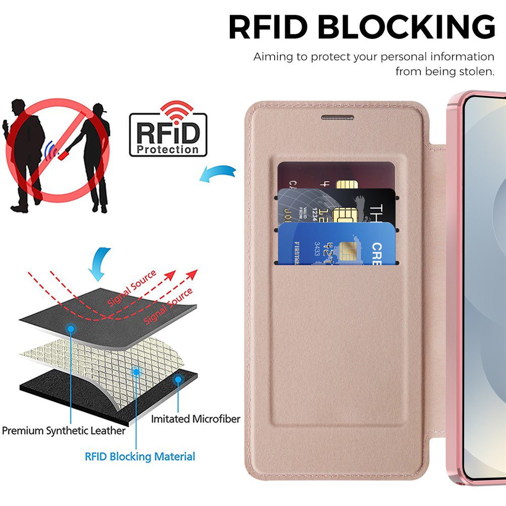 Techsuit Samsung Galaxy S26 Ultra - Θήκη Βιβλίο με MagSafe με Υποδοχές Καρτών και RFID Προστασία - SmartMag Book Case - Pink
