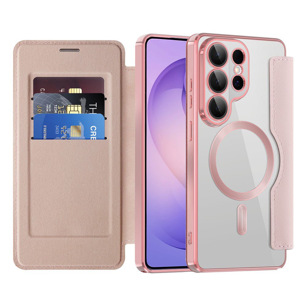 Techsuit Samsung Galaxy S26 Ultra - Θήκη Βιβλίο με MagSafe με Υποδοχές Καρτών και RFID Προστασία - SmartMag Book Case - Pink