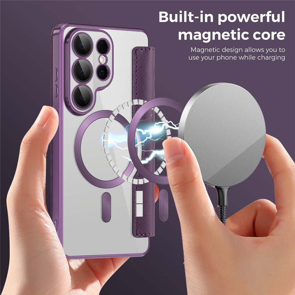 Techsuit Samsung Galaxy S26 Ultra - Θήκη Βιβλίο με MagSafe με Υποδοχές Καρτών και RFID Προστασία - SmartMag Book Case - Purple