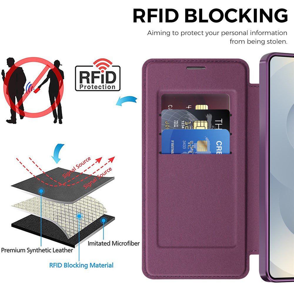Techsuit Samsung Galaxy S26 Ultra - Θήκη Βιβλίο με MagSafe με Υποδοχές Καρτών και RFID Προστασία - SmartMag Book Case - Purple
