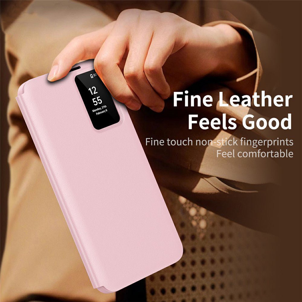 Techsuit Samsung Galaxy S26 Ultra - Θήκη Βιβλίο με Θέση για 1 Κάρτα - SmartView Series - Pink