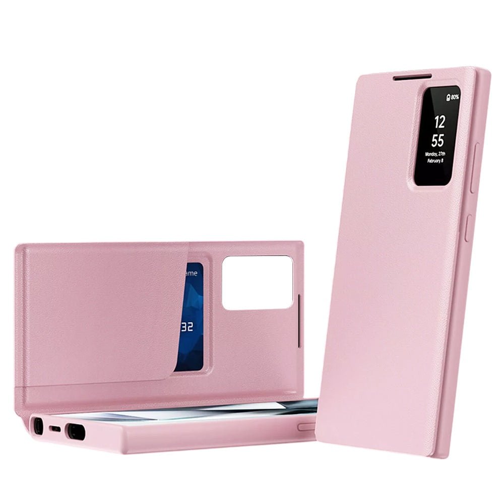 Techsuit Samsung Galaxy S26 Ultra - Θήκη Βιβλίο με Θέση για 1 Κάρτα - SmartView Series - Pink