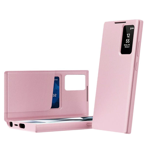 Techsuit Samsung Galaxy S26 Ultra - Θήκη Βιβλίο με Θέση για 1 Κάρτα - SmartView Series - Pink