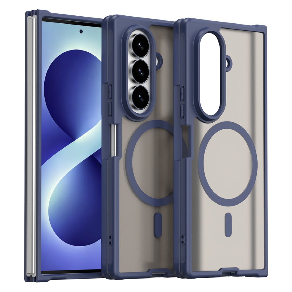 Techsuit Samsung Galaxy Z Fold8 Ultra - Σκληρή Θήκη με Πλαίσιο Σιλικόνης και MagSafe - HaloFrost II - Navy Blue