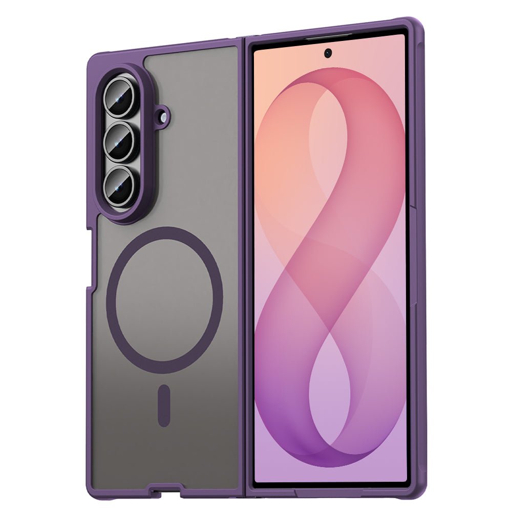 Techsuit Samsung Galaxy Z Fold8 Ultra - Σκληρή Θήκη με Πλαίσιο Σιλικόνης και MagSafe - HaloFrost II - Purple