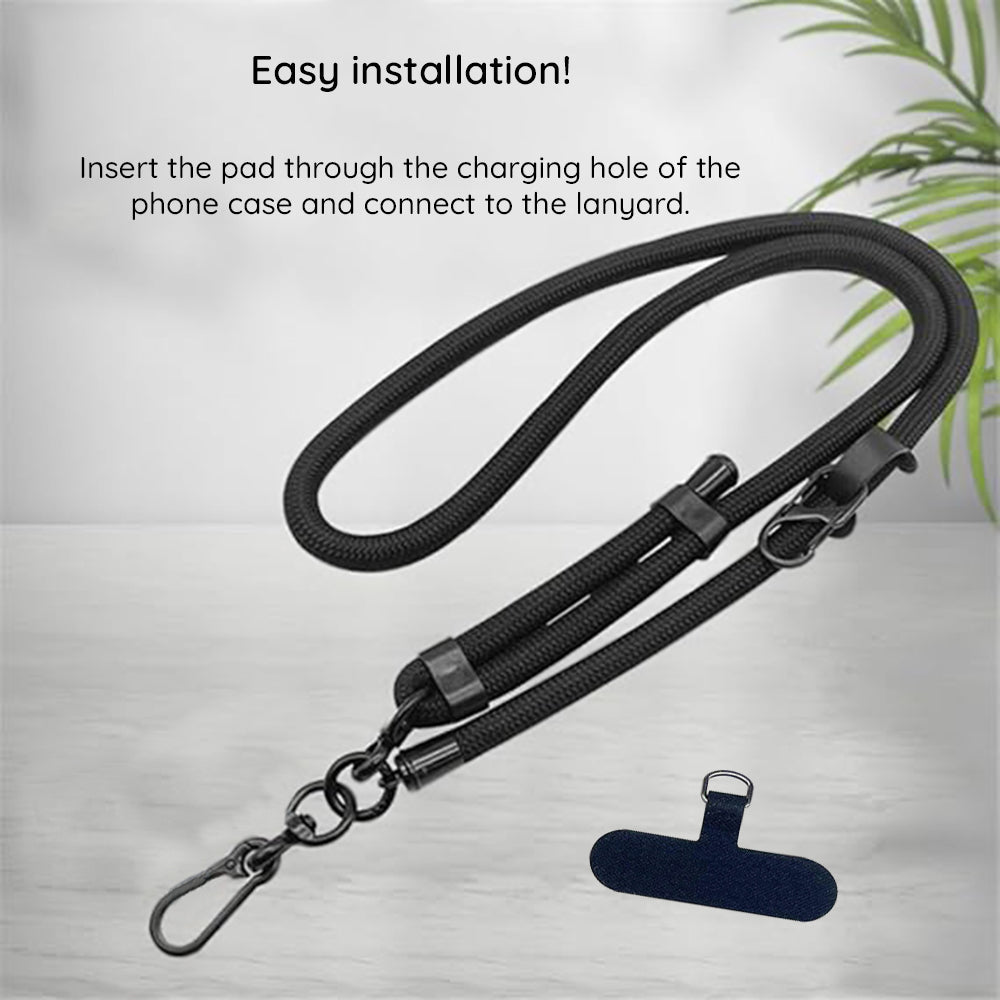 Techsuit Universal Λουράκι για Θήκη Κινητού - RCS1 - 03 Rope CrossBody Strap - Onyx Shadow