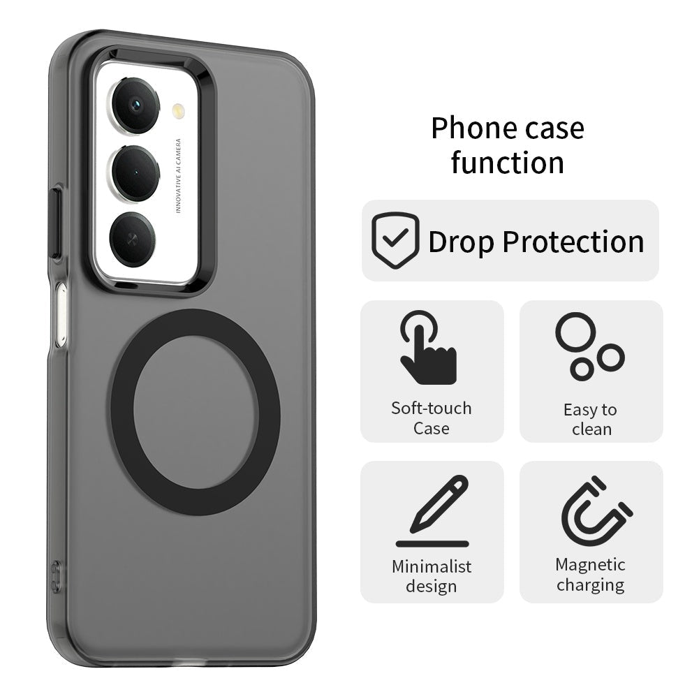 Techsuit Xiaomi Redmi 15 4G / 5G - Σκληρή Θήκη με Πλαίσιο Σιλικόνης και MagSafe - CandyCase MagSafe - Black