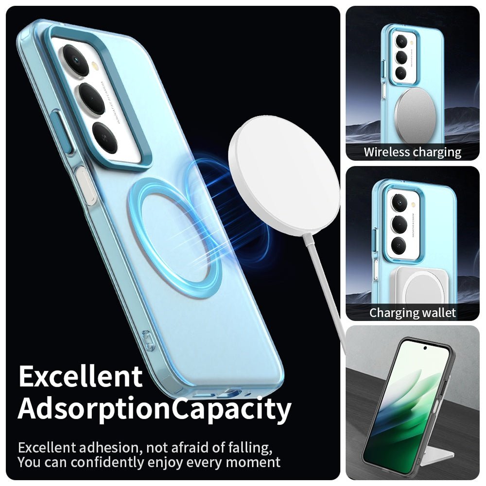 Techsuit Xiaomi Redmi 15 4G / 5G - Σκληρή Θήκη με Πλαίσιο Σιλικόνης και MagSafe - CandyCase MagSafe - Blue