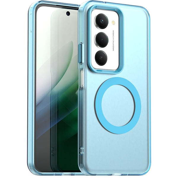 Techsuit Xiaomi Redmi 15 4G / 5G - Σκληρή Θήκη με Πλαίσιο Σιλικόνης και MagSafe - CandyCase MagSafe - Blue