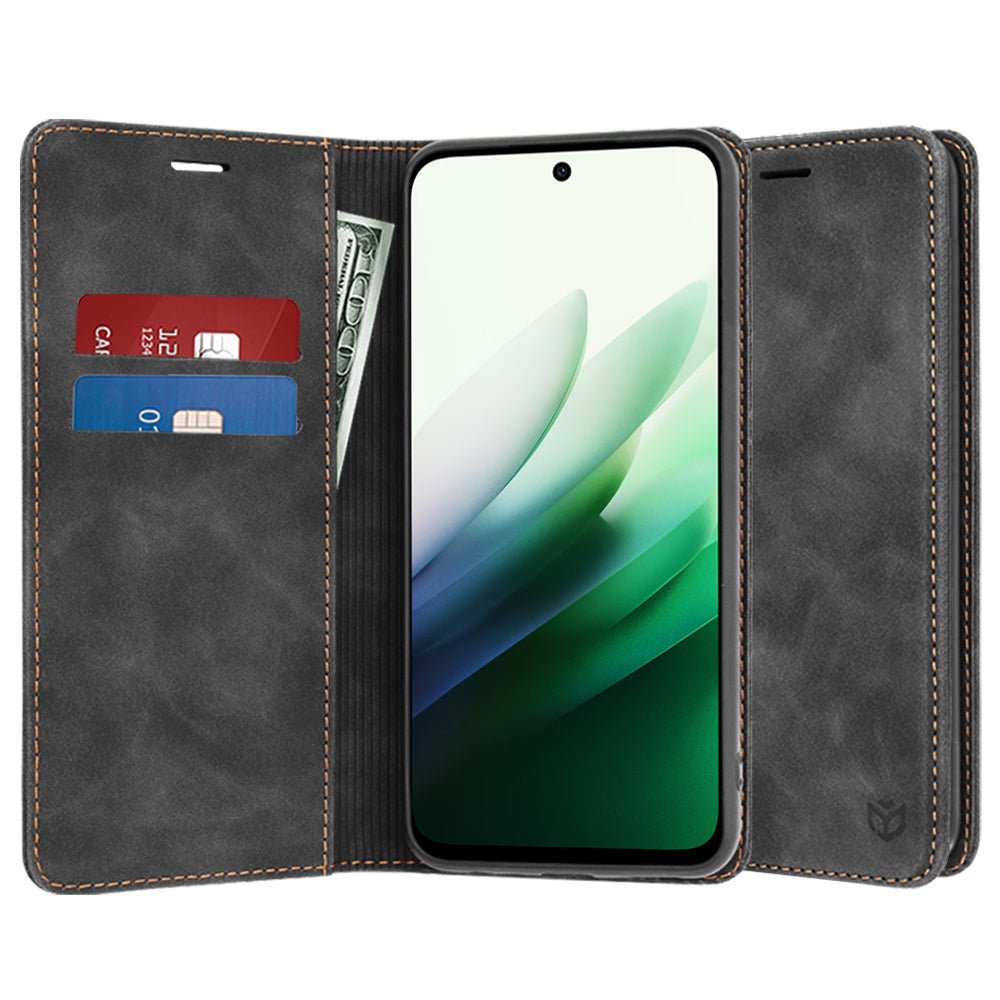 Techsuit Xiaomi Redmi 15 4G / 5G - Θήκη Πορτοφόλι από Δερματίνη με Stand - Confy Cover - Black