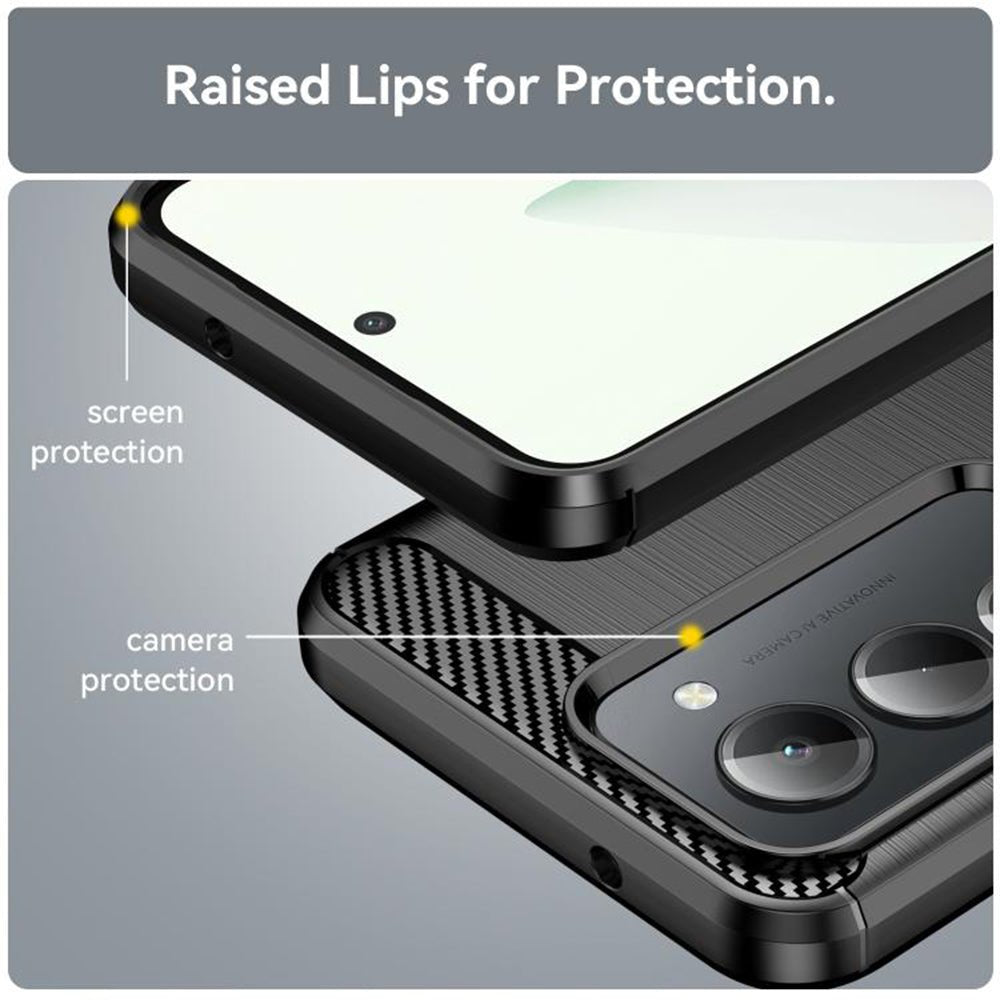 Techsuit Xiaomi Redmi 15 4G / 5G - Θήκη Σιλικόνης TPU - Carbon Silicone - Black