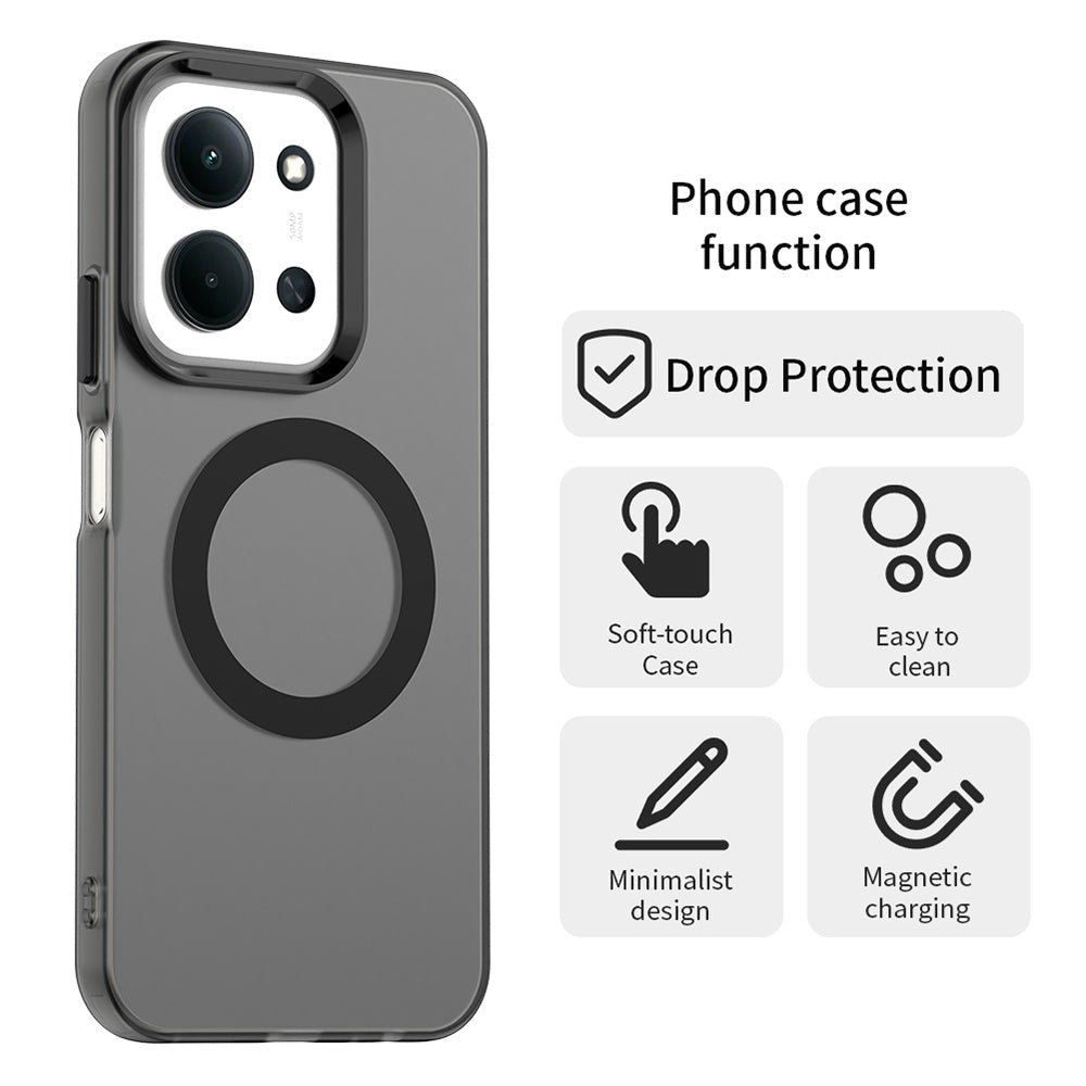 Techsuit Xiaomi Redmi 15C 4G / 5G / Poco C85 4G - Σκληρή Θήκη με Πλαίσιο Σιλικόνης και MagSafe - CandyCase MagSafe - Black