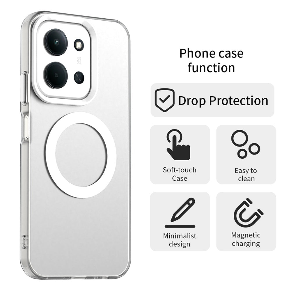 Techsuit Xiaomi Redmi 15C 4G / 5G / Poco C85 4G - Σκληρή Θήκη με Πλαίσιο Σιλικόνης και MagSafe - CandyCase MagSafe - White