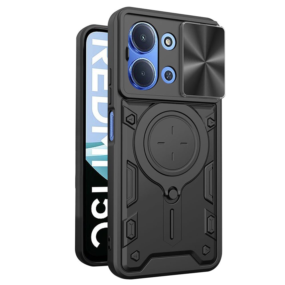 Techsuit Xiaomi Redmi 15C 4G / 5G - Σκληρή Θήκη με Προστασία Καμερών και Δαχτυλίδι Συγκράτησης - CamGuard Pro - Black