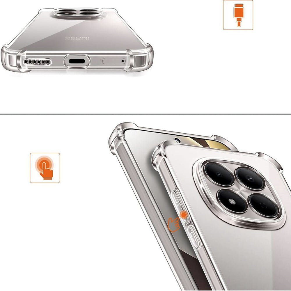 Techsuit Xiaomi Redmi Note 15 5G / 4G / Poco M8 5G - Θήκη Σιλικόνης με Ενισχυμένες Γωνίες - Shockproof Clear Silicone - Clear