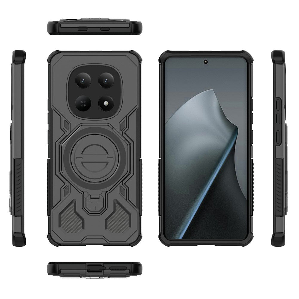Techsuit Xiaomi Redmi Note 15 5G / Poco M8 5G - Σκληρή Θήκη με Δαχτυλίδι Συγκράτησης - Carbon Shield Pro - White / Διάφανη