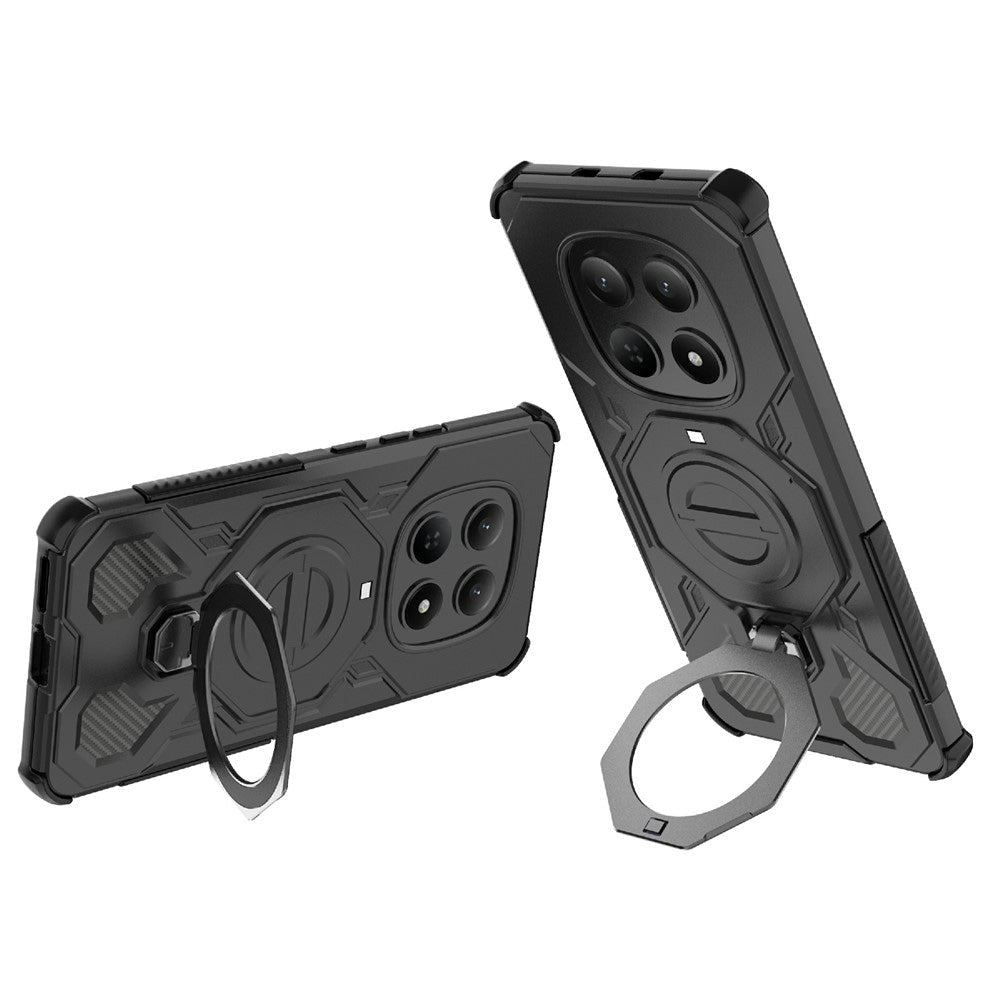 Techsuit Xiaomi Redmi Note 15 5G / Poco M8 5G - Σκληρή Θήκη με Δαχτυλίδι Συγκράτησης - Carbon Shield Pro - White / Διάφανη
