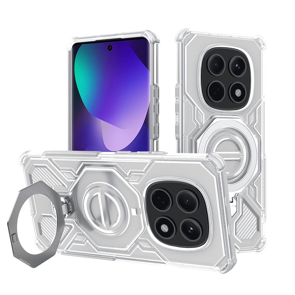 Techsuit Xiaomi Redmi Note 15 5G / Poco M8 5G - Σκληρή Θήκη με Δαχτυλίδι Συγκράτησης - Carbon Shield Pro - White / Διάφανη