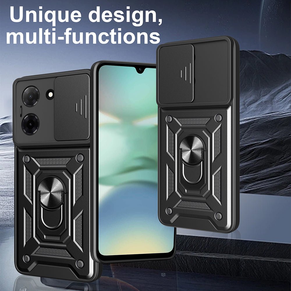 Techsuit Xiaomi Redmi Note 15 Pro 4G - Σκληρή Θήκη με Προστασία Καμερών και Δαχτυλίδι Συγκράτησης - CamShield - Black