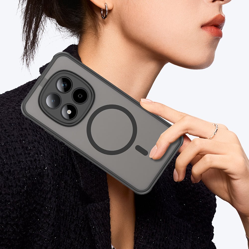 Techsuit Xiaomi Redmi Note 15 Pro 5G - Σκληρή Θήκη με Πλαίσιο Σιλικόνης και MagSafe - HaloFrost II MagSafe - Black