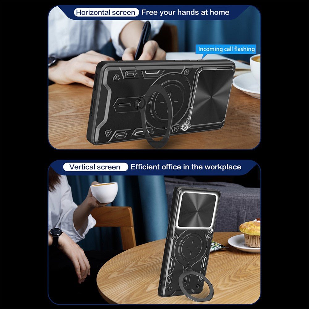 Techsuit Xiaomi Redmi Note 15 Pro 5G - Σκληρή Θήκη με Προστασία Καμερών και Δαχτυλίδι Συγκράτησης - CamGuard Pro - Black