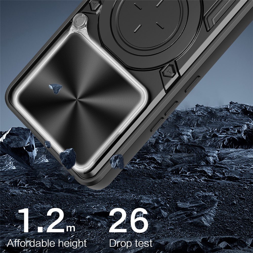 Techsuit Xiaomi Redmi Note 15 Pro 5G - Σκληρή Θήκη με Προστασία Καμερών και Δαχτυλίδι Συγκράτησης - CamGuard Pro - Black