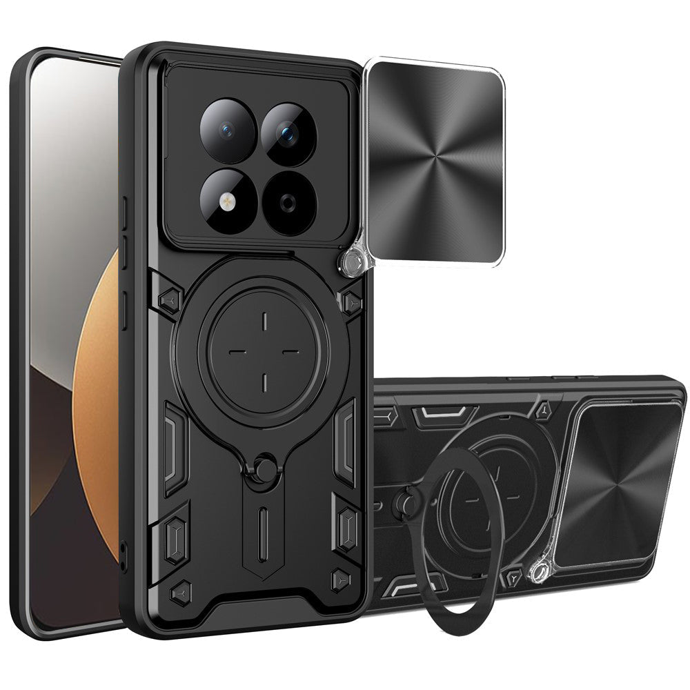 Techsuit Xiaomi Redmi Note 15 Pro 5G - Σκληρή Θήκη με Προστασία Καμερών και Δαχτυλίδι Συγκράτησης - CamGuard Pro - Black