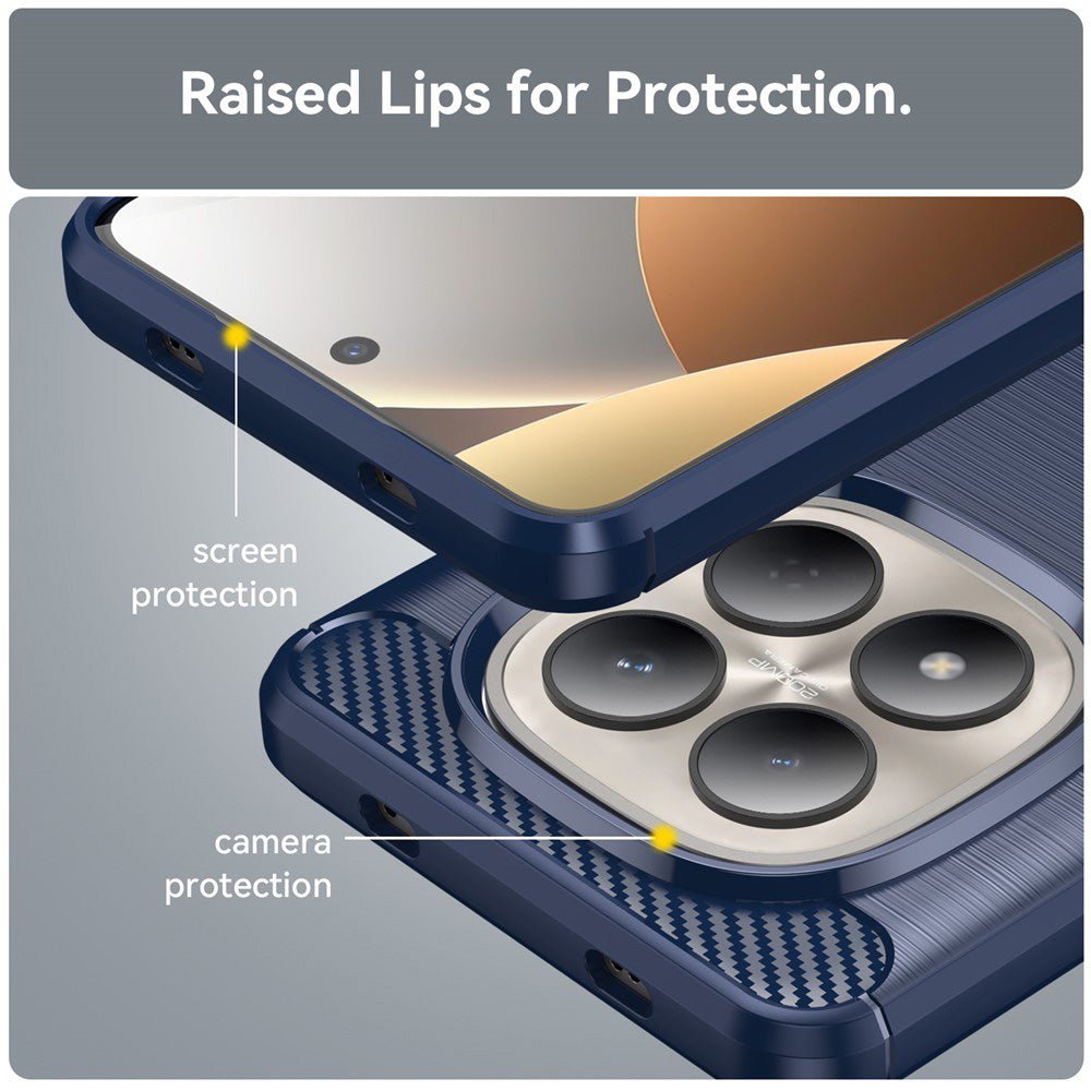 Techsuit Xiaomi Redmi Note 15 Pro 5G - Θήκη Σιλικόνης TPU - Carbon Silicone - Blue