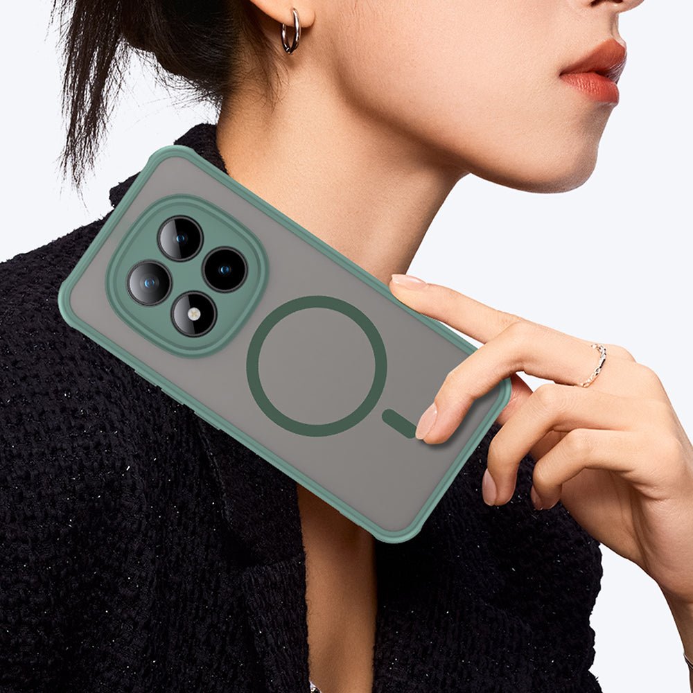 Techsuit Xiaomi Redmi Note 15 Pro Plus 5G / Poco M8 Pro 5G - Σκληρή Θήκη με Πλαίσιο Σιλικόνης και MagSafe - HaloFrost II MagSafe - Green