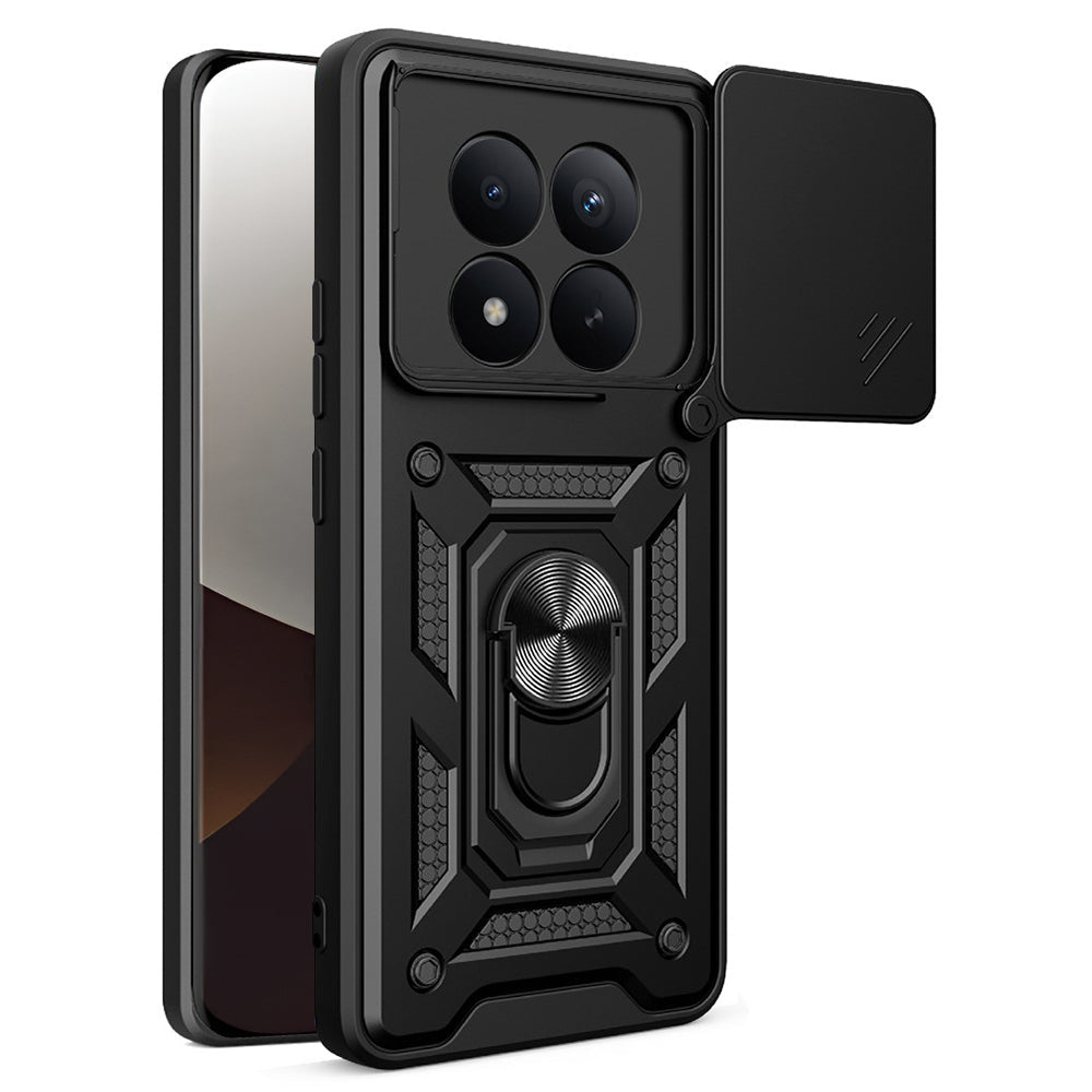 Techsuit Xiaomi Redmi Note 15 Pro Plus 5G / Poco M8 Pro 5G - Σκληρή Θήκη με Προστασία Καμερών και Δαχτυλίδι Συγκράτησης - CamShield - Black