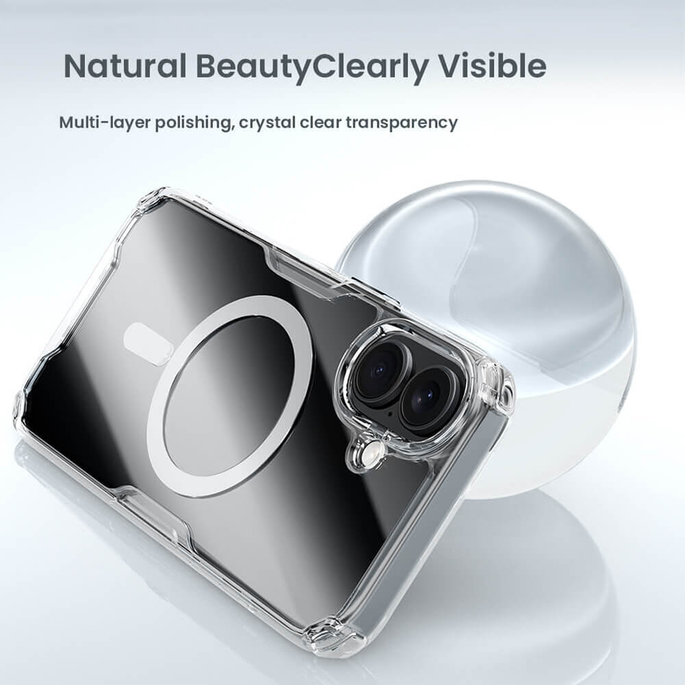 Nillkin iPhone 16 Nature Pro Magnetic - Σκληρή Θήκη με Πλαίσιο Σιλικόνης και MagSafe - Διάφανη / Blue