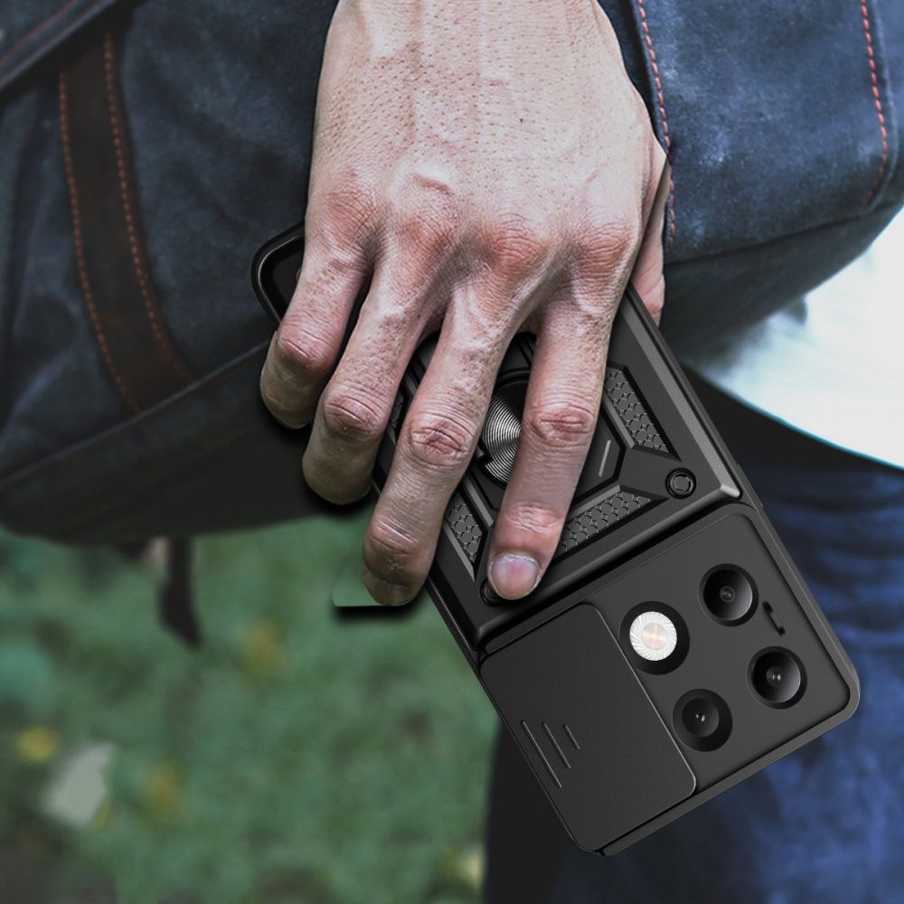 Tech - Protect Xiaomi Redmi Note 13 4G Camshield Pro Σκληρή Θήκη με Πλαίσιο Σιλικόνης και Δαχτυλίδι Συγκράτησης - Black