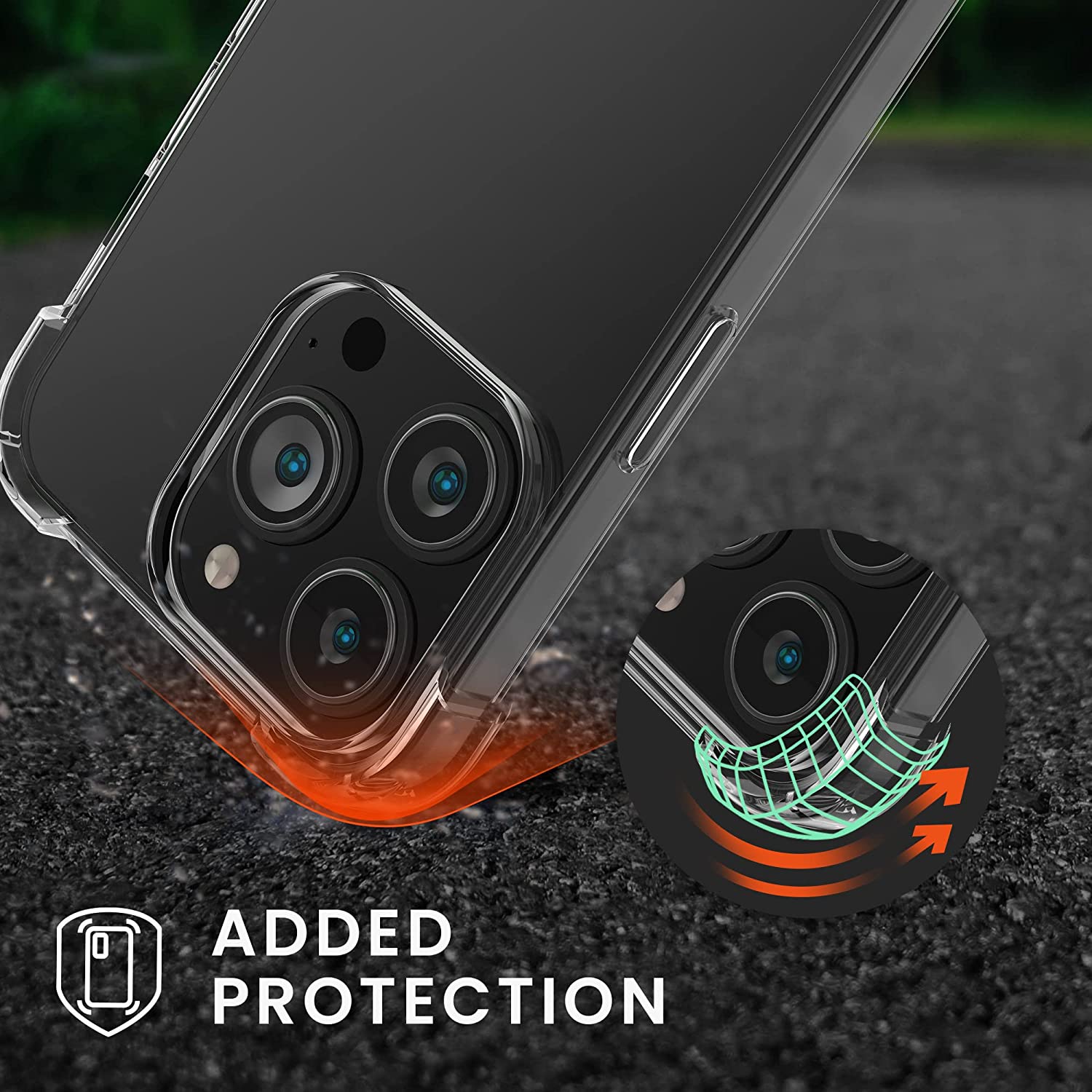 KW iPhone 14 Pro Θήκη Σιλικόνης TPU με Μεταλλικό Λουράκι - Διάφανη / Rose Gold - 59104.81