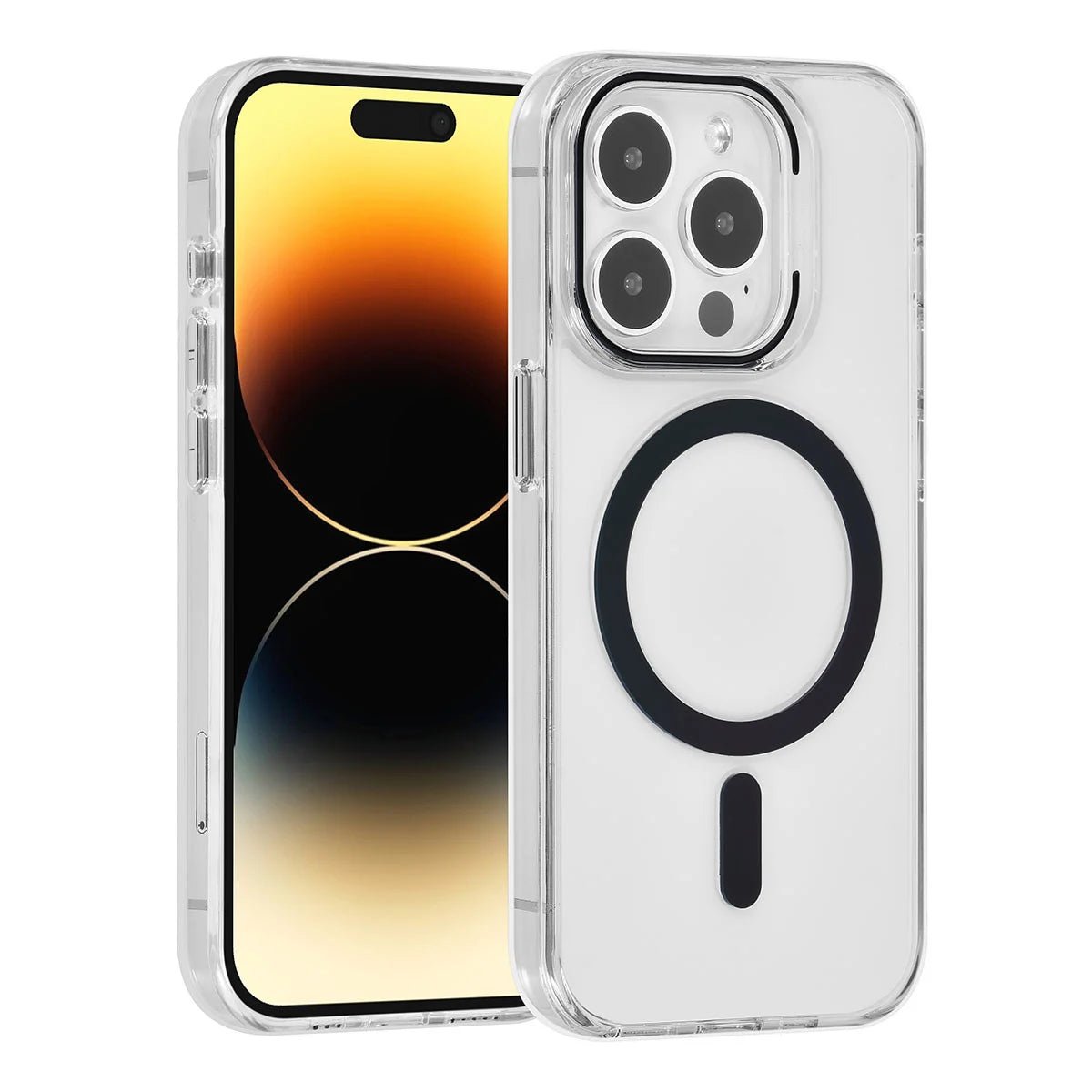 Tuniq iPhone 15 Pro - MagSafe Σκληρή Θήκη με Πλαίσιο Σιλικόνης - Διάφανη / Μαύρη