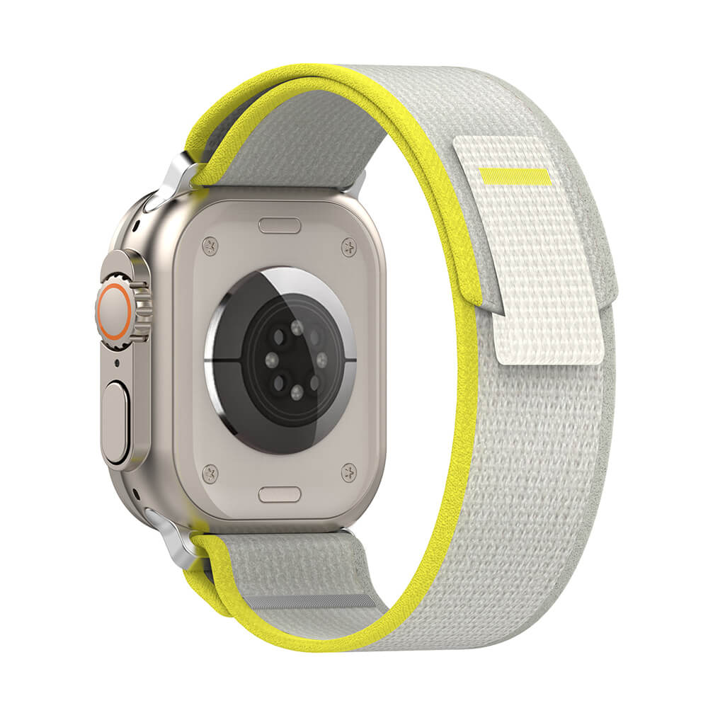 Techsuit Λουράκι Apple Watch 4/5/6/7/8/9/10/11 - SE (1/2/3) - ULTRA (1/2/3) - 44/45/46/49mm Watchband W039 Nylon - Yellow / Gray
