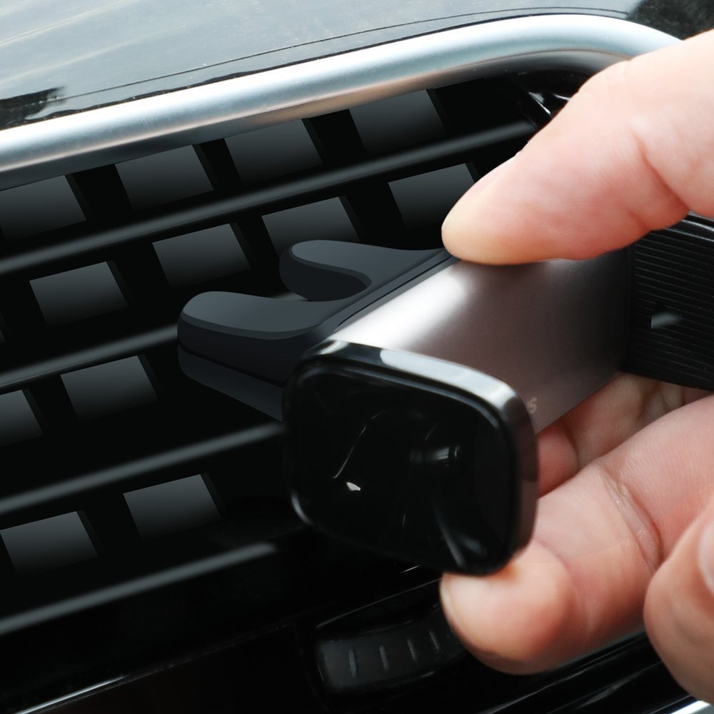 Baseus Steel Cannon Car Air Vent Mobile Holder - Universal Βάση Αυτοκινήτου Αεραγωγού - Silver - SUGP - 0S