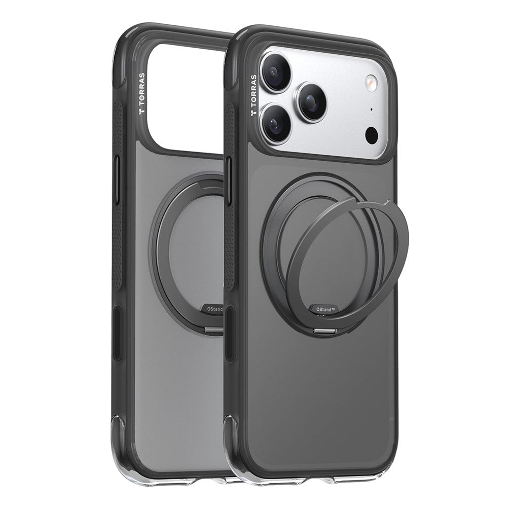 Torras iPhone 17 Pro Max - Σκληρή θήκη με Περιστρεφόμενο Stand / MagSafe - Ostand O3 Air Series - Shadow Black