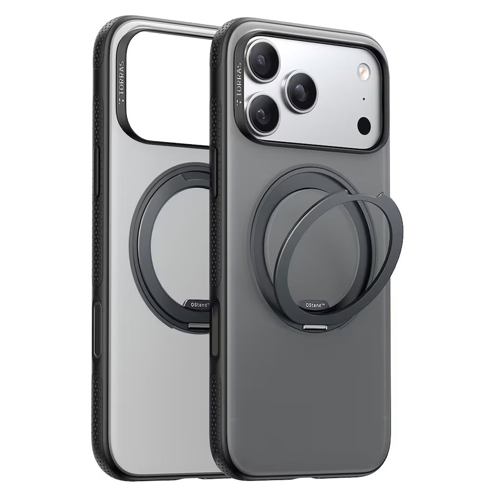 Torras iPhone 17 Pro Max - Σκληρή θήκη με Περιστρεφόμενο Stand / MagSafe - Ostand R Fitness Series - Black