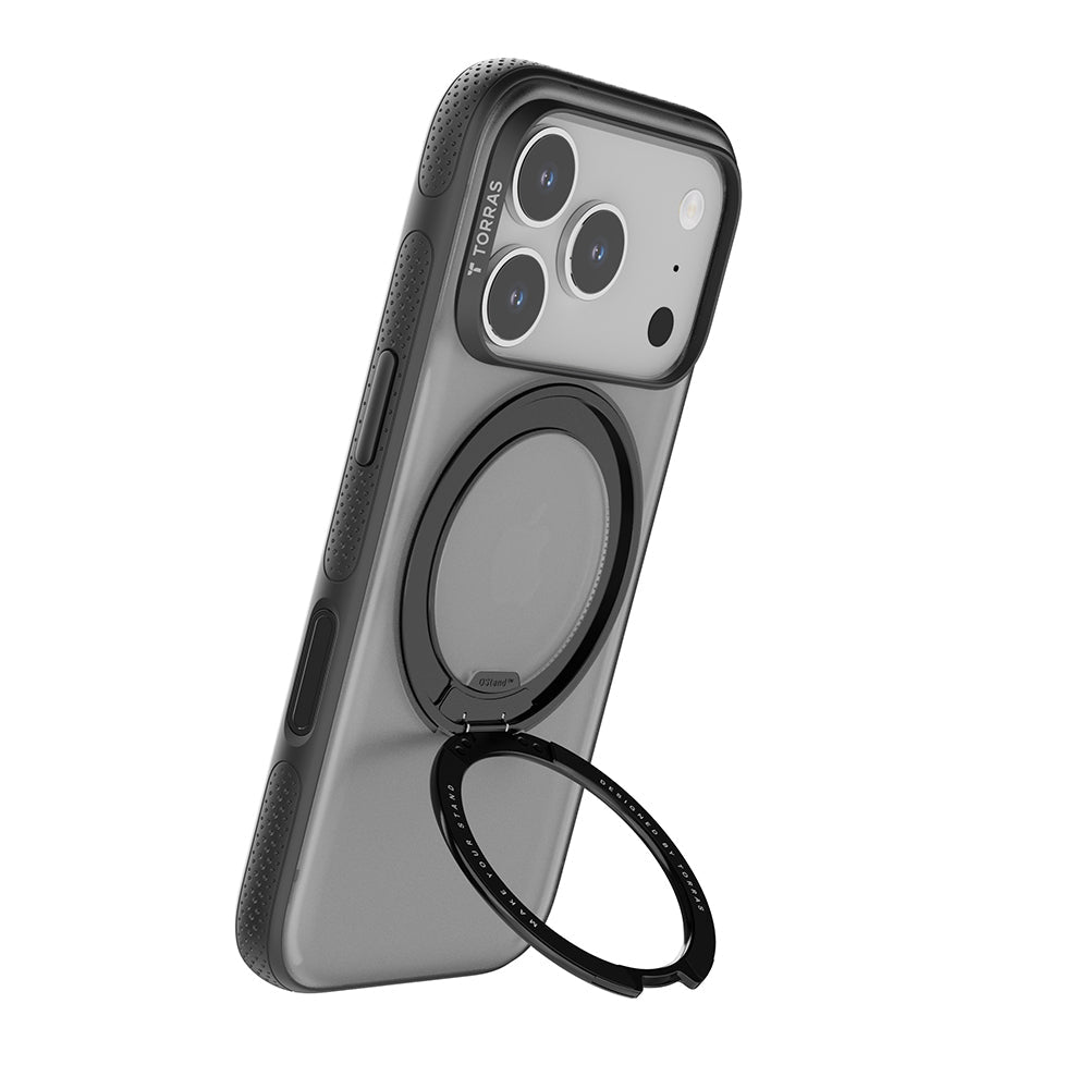 Torras iPhone 17 Pro Max - Σκληρή θήκη με Περιστρεφόμενο Stand / MagSafe - Ostand R Fitness Series - Διάφανη