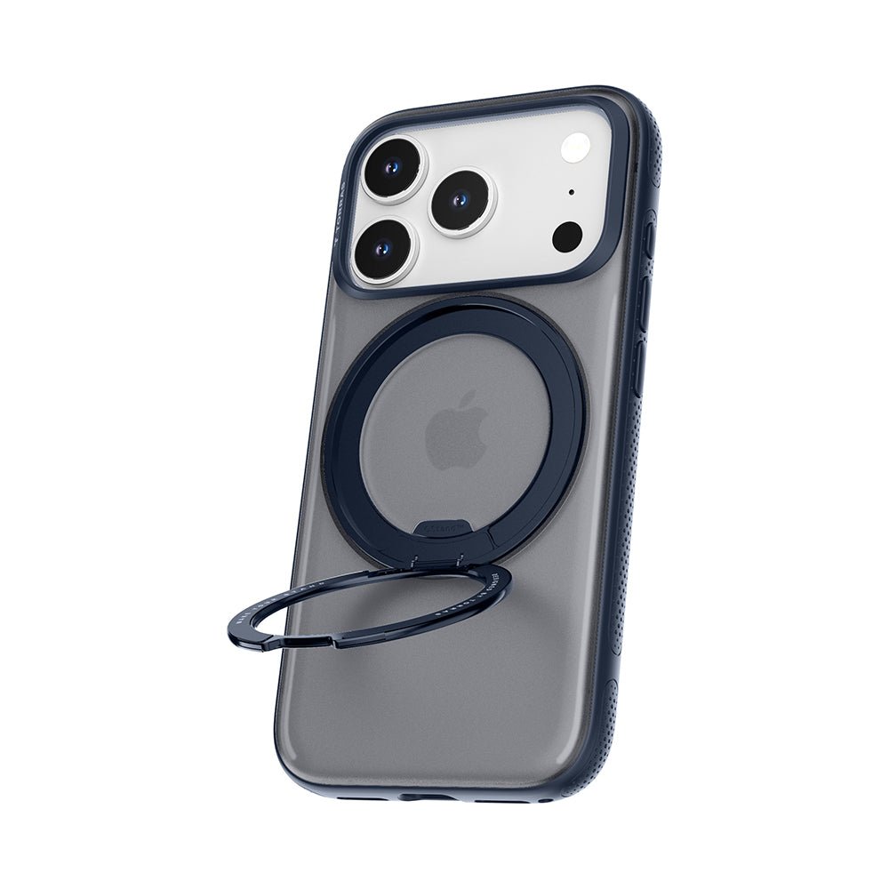 Torras iPhone 17 Pro Max - Σκληρή θήκη με Περιστρεφόμενο Stand / MagSafe - Ostand R Fitness Series - Navy Blue