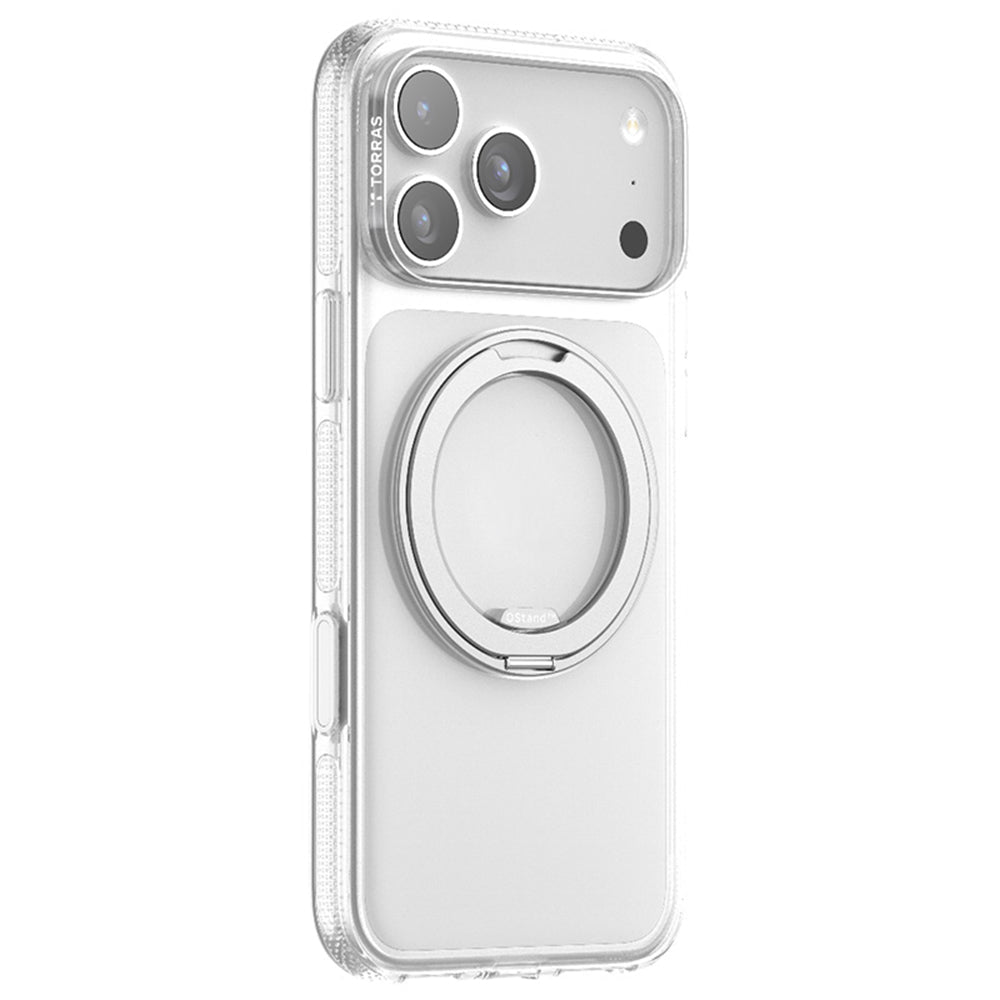 Torras iPhone 17 Pro - Σκληρή θήκη με Περιστρεφόμενο Stand / MagSafe - Ostand R Fitness Series - Διάφανη