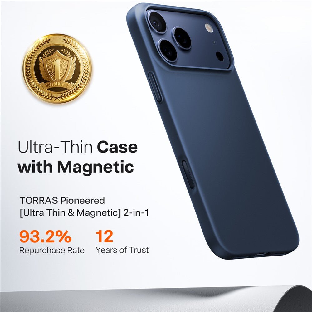 Torras iPhone 17 Pro - Θήκη Σιλικόνης με MagSafe - SlimFit Series - Navy Blue